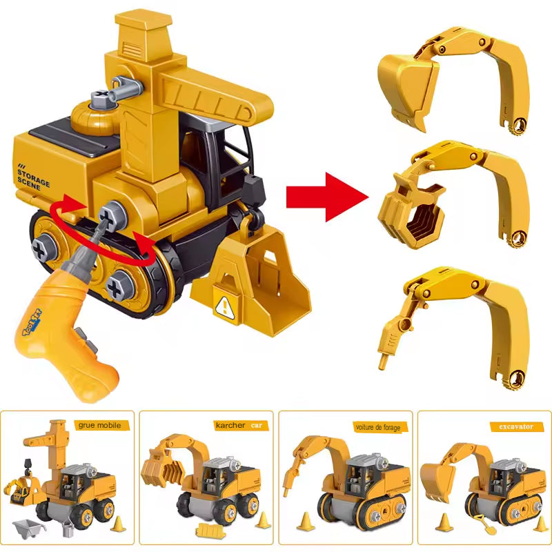 Camión y taladro de juguete para niños